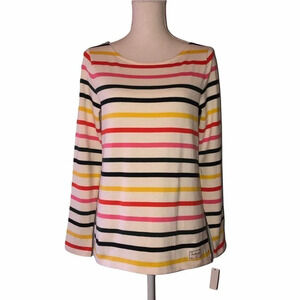 TALBOTS Sz S Women's Cotton Striped Long Sleeve Sweater NWT
